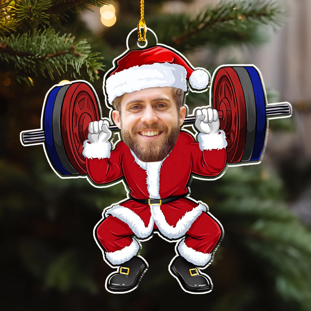 Merry Liftmas - Personalized Custom Acrylic Ornament - Image 3