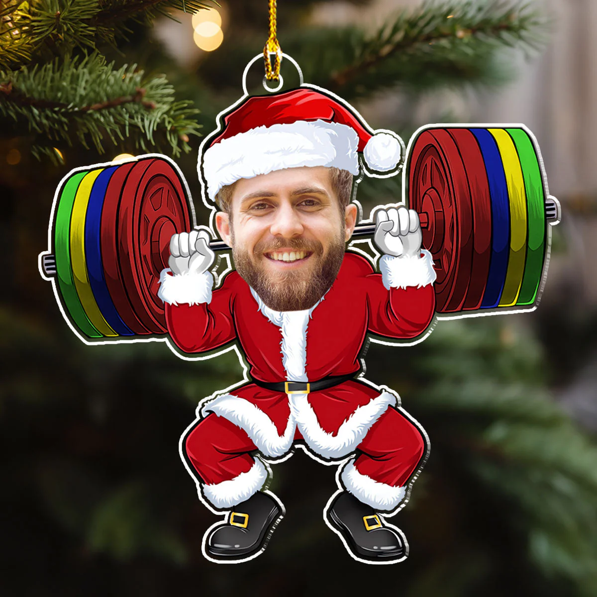 Merry Liftmas - Personalized Custom Acrylic Ornament - Image 5