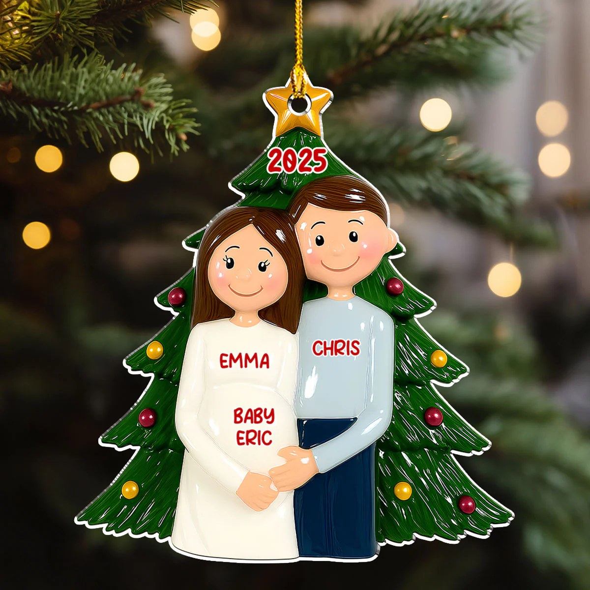 Merry Moments - Personalized Custom 3D Effect Acrylic Ornament - Image 2