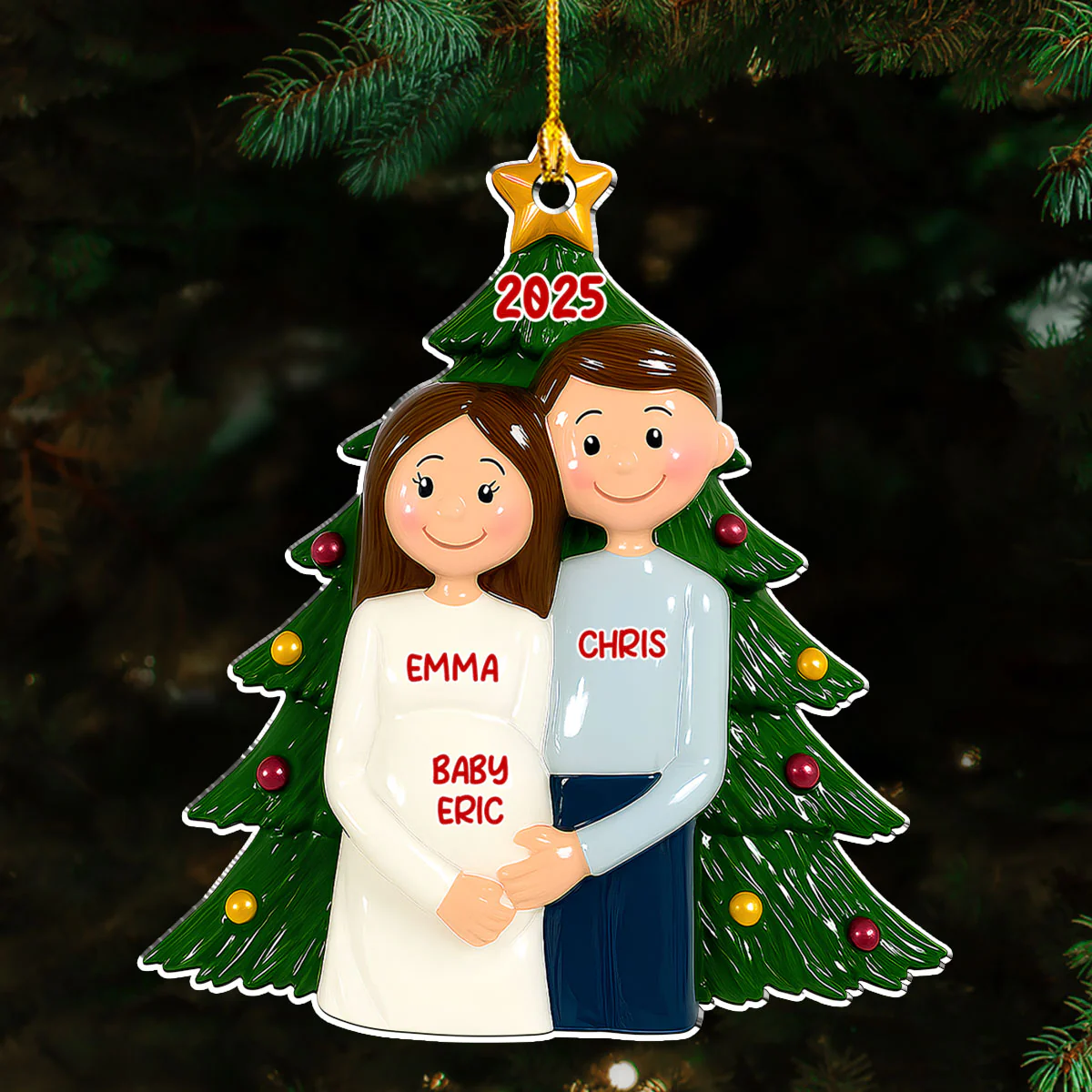 Merry Moments - Personalized Custom 3D Effect Acrylic Ornament - Image 3