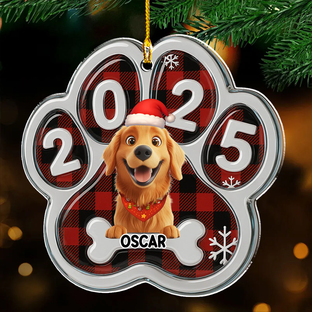 Merry Woofmas People - Personalized Custom Acrylic Ornament - Image 2