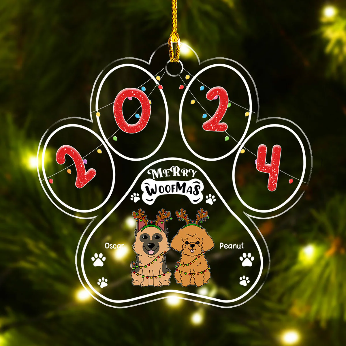 Merry Woofmas - Personalized Custom Acrylic Ornament - Image 2