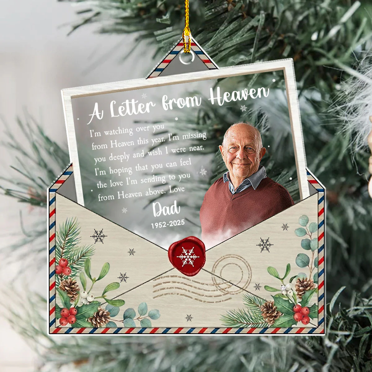 Message Of Love From Heaven - Personalized Custom Acrylic Ornament - Image 3