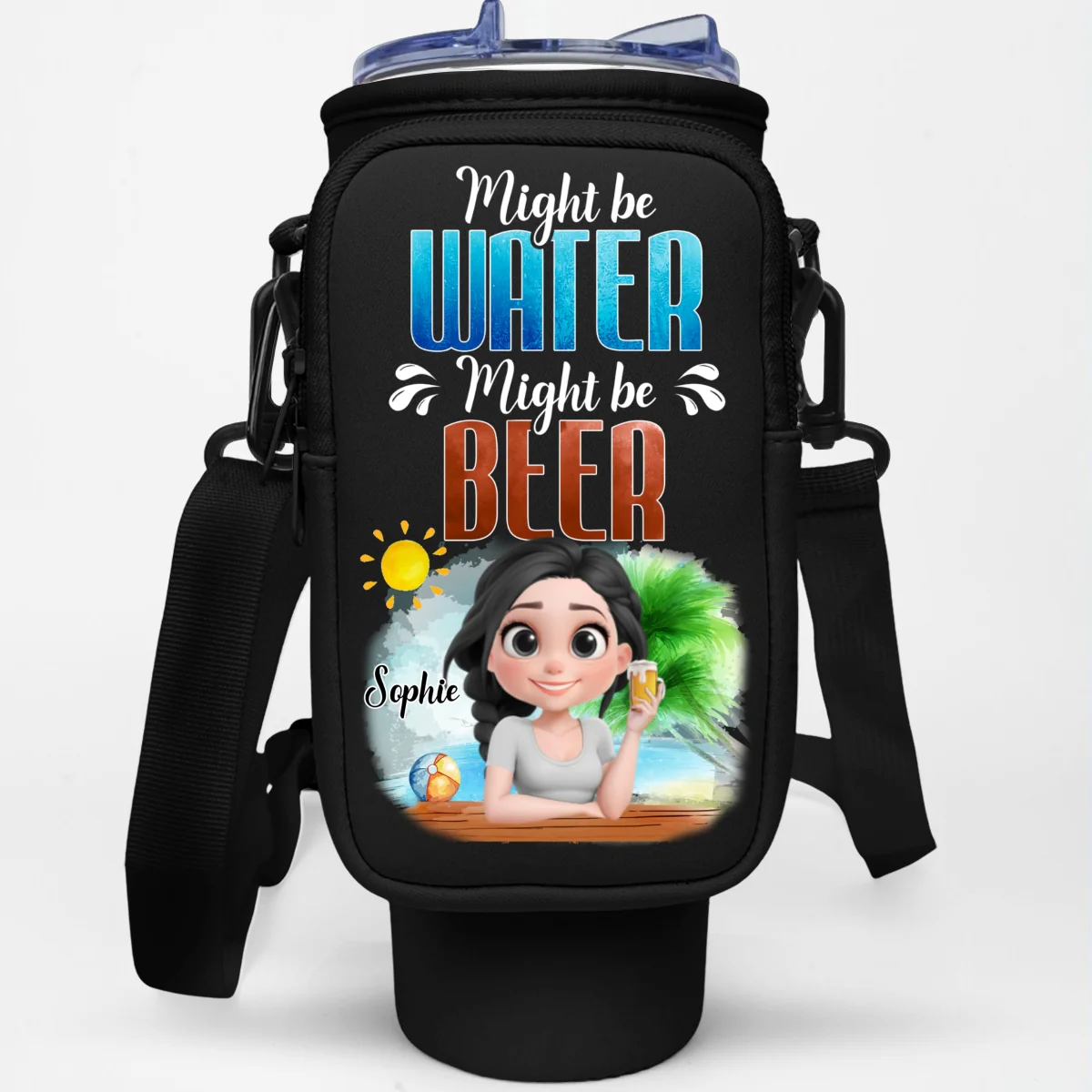 Might Be Wine - Personalized Custom 40oz Water Bottle Carrier Bag - Image 6