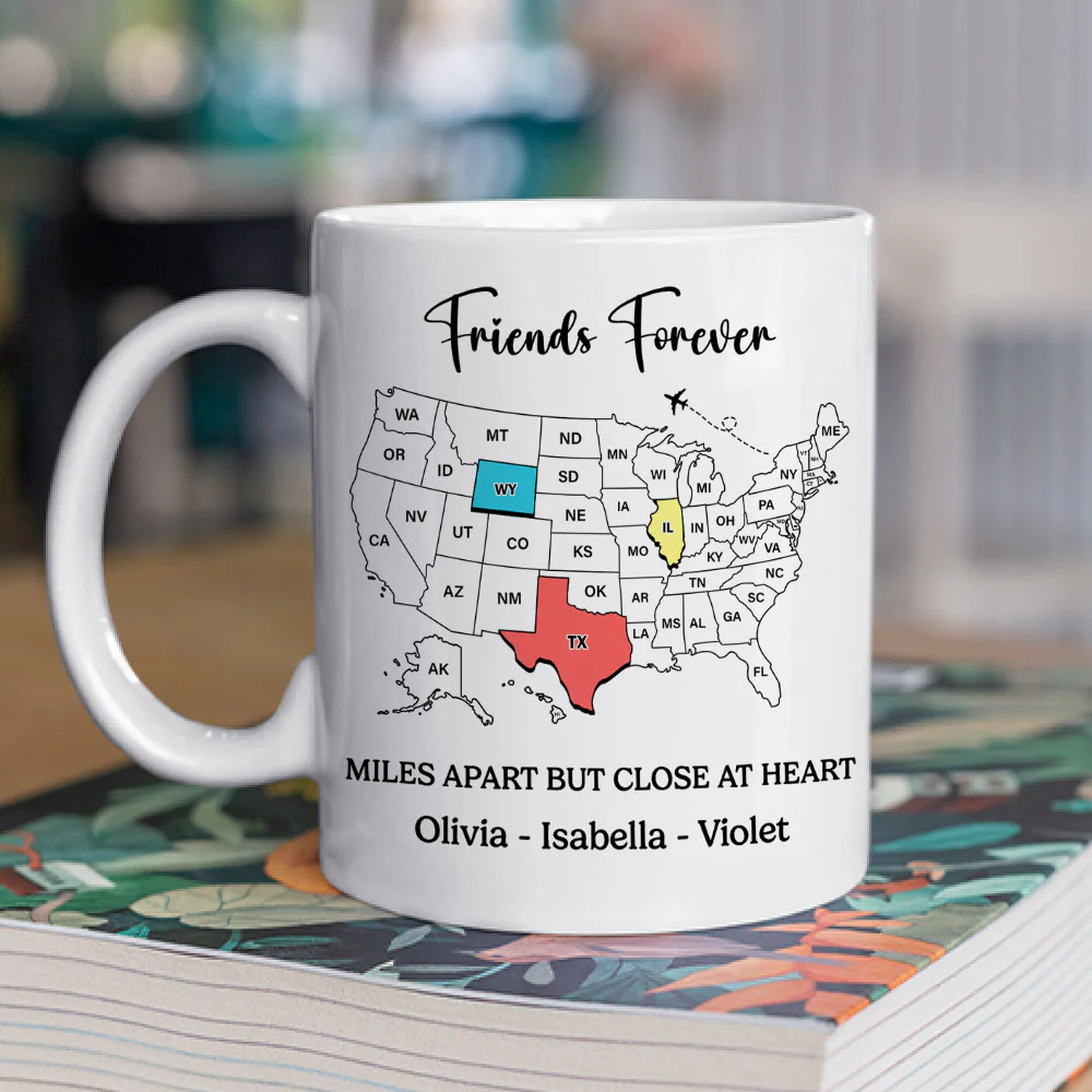 Miles Apart But Close At Heart - Personalized Custom Coffee Mug - Image 2