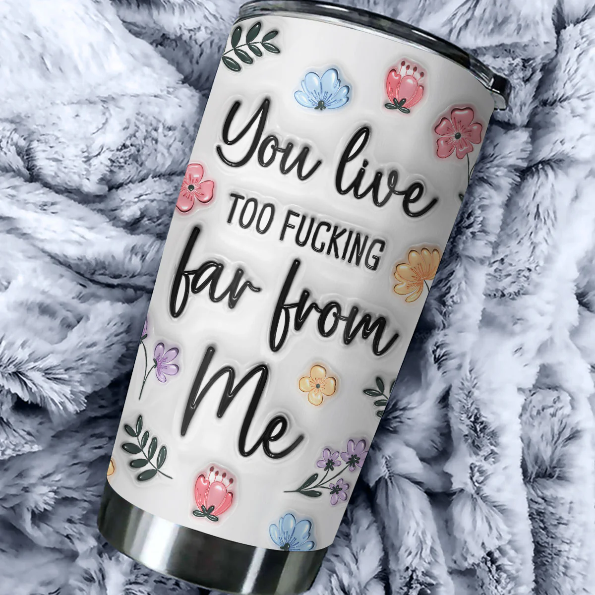 Miles Apart But Hearts Close - Personalized Custom 3D Inflated Effect Tumbler - Image 2