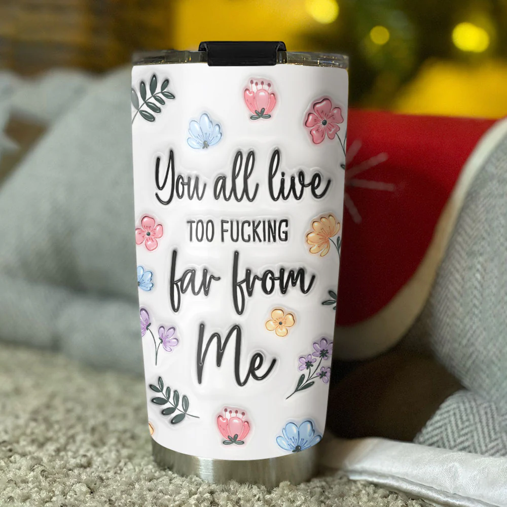 Miles Apart But Hearts Close - Personalized Custom 3D Inflated Effect Tumbler - Image 5