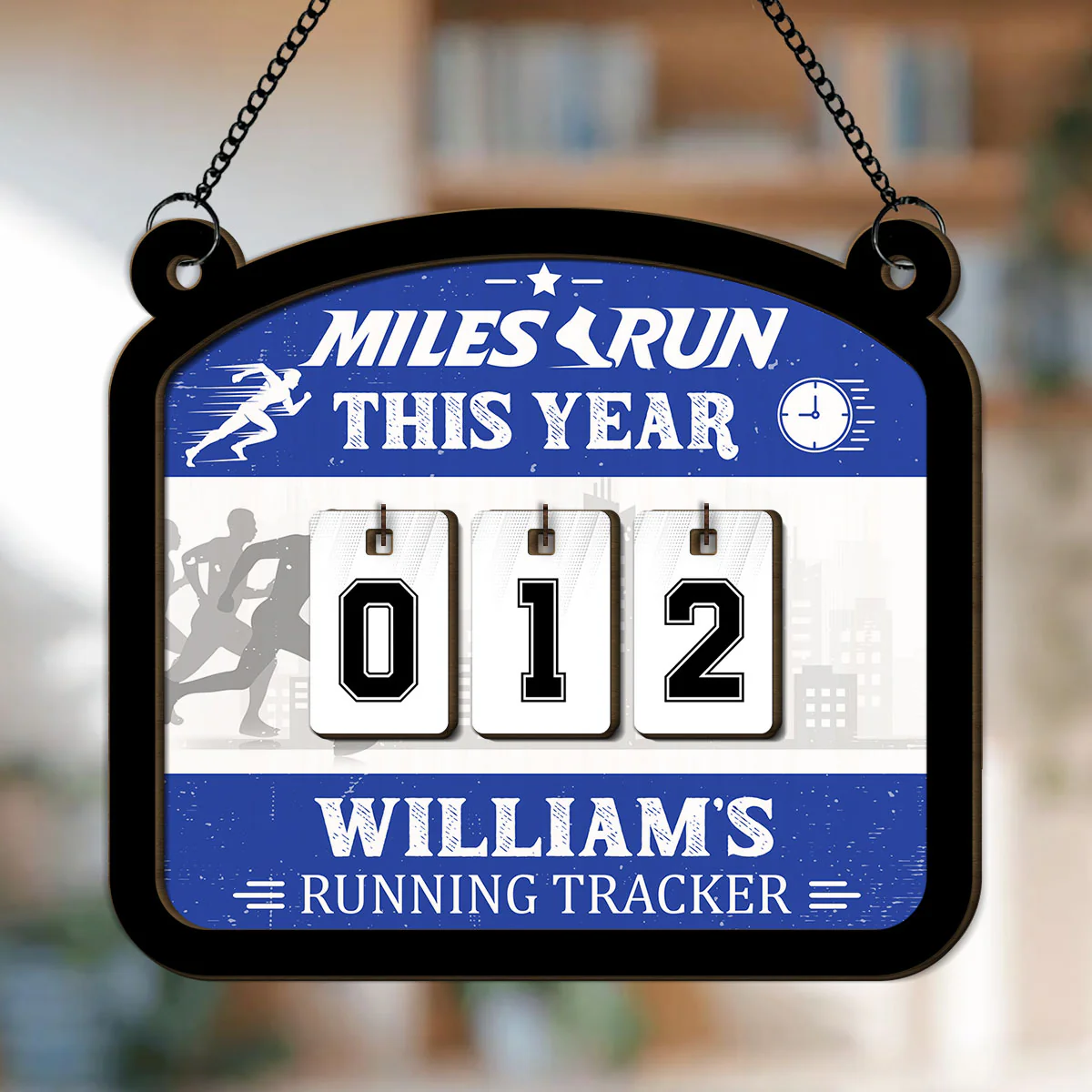 Miles Ran This Year - Personalized Custom Tracker Sign