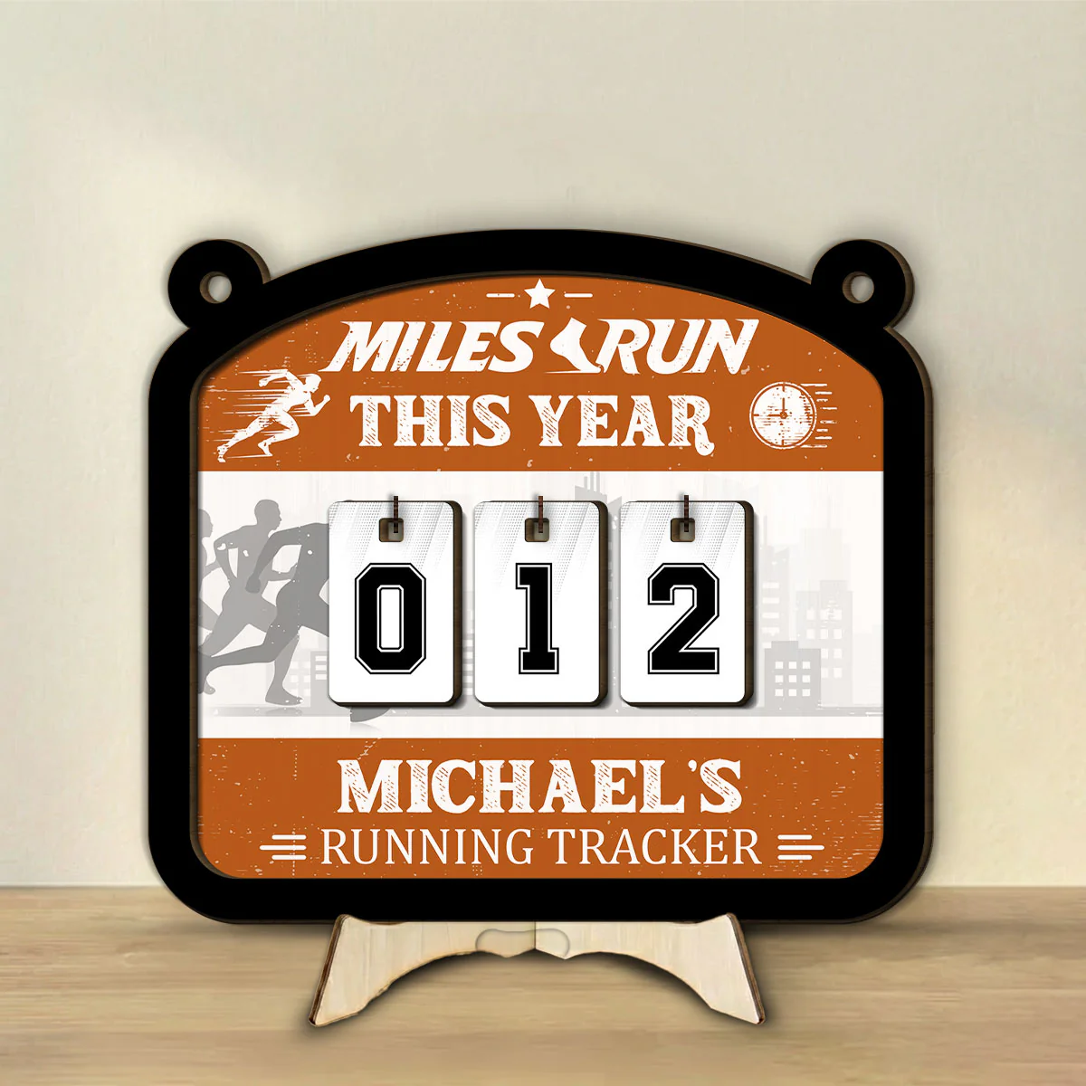 Miles Ran This Year - Personalized Custom Tracker Sign - Image 2
