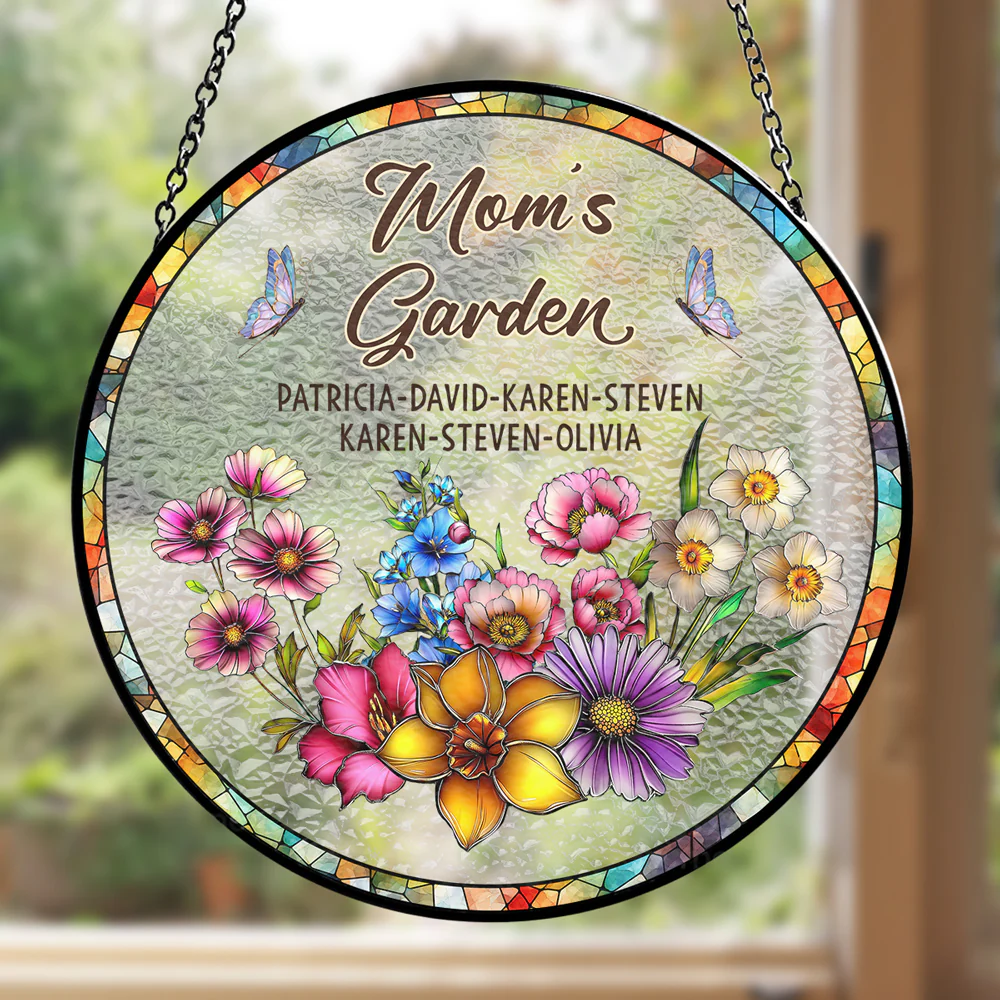 Mimi Garden Flower - Personalized Custom Window Hanging Suncatcher - Image 4