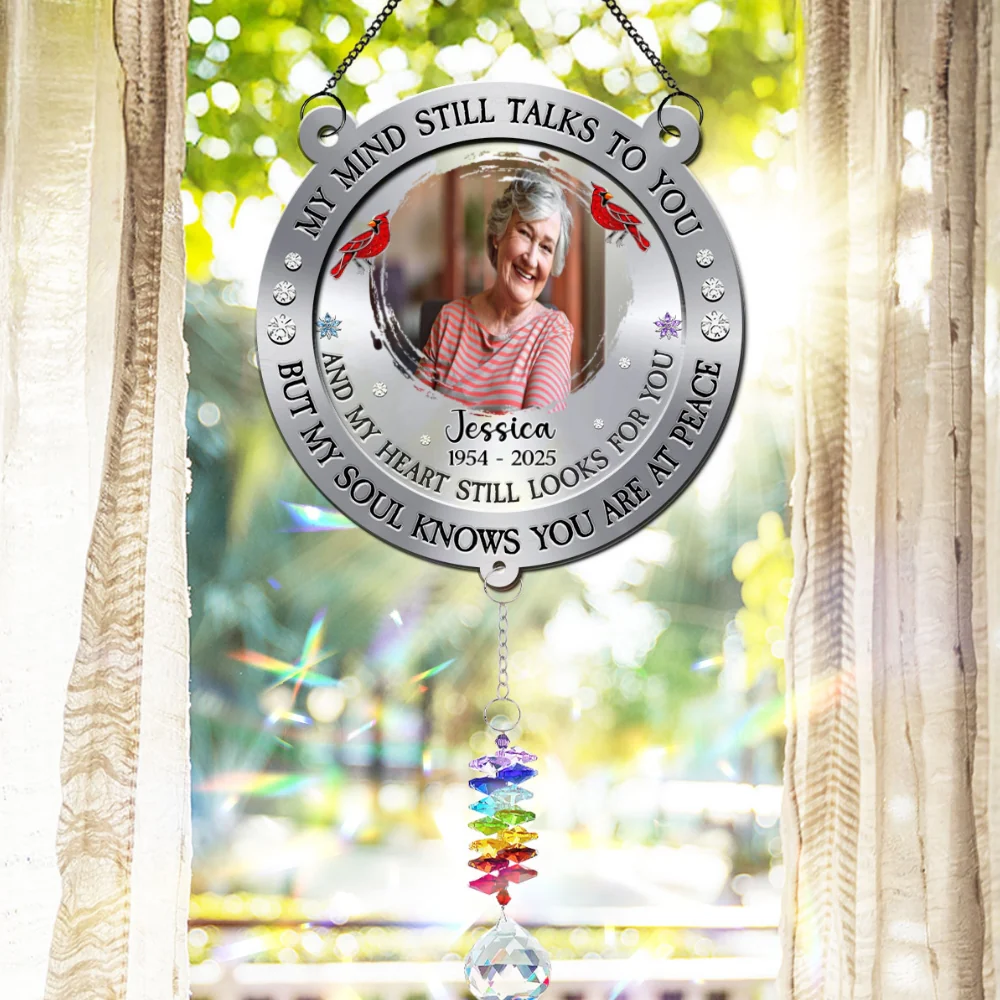 Mind Heart My Soul - Personalized Custom Suncatcher With Crystal Rainbow Charm - Image 6