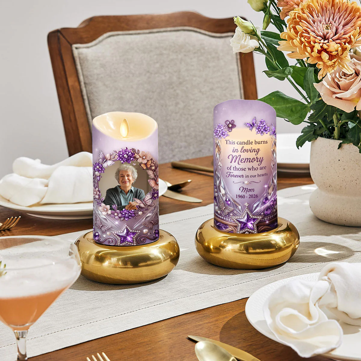 Mine Changed Forever Mom 2 - Personalized Custom LED Candle - Image 3