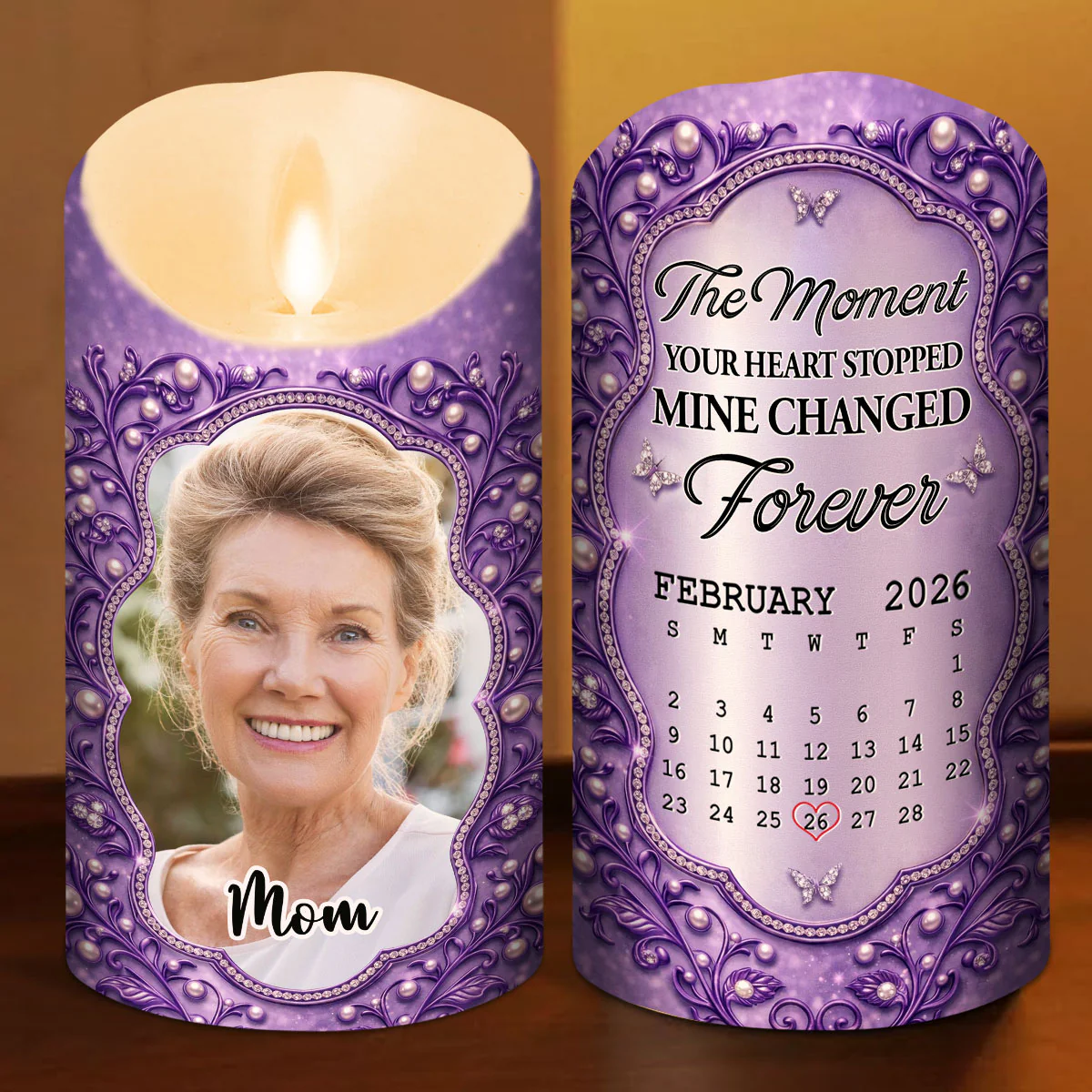 Mine Changed Forever Mom - Personalized Custom LED Candle