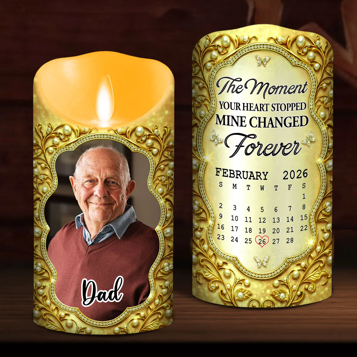 Mine Changed Forever Mom - Personalized Custom LED Candle - Image 6