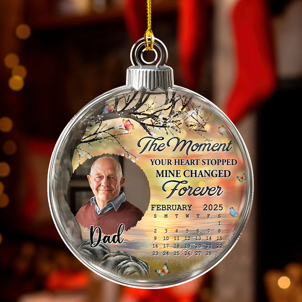 Mine Changed Forever - Personalized Custom Acrylic Ornament - Image 3