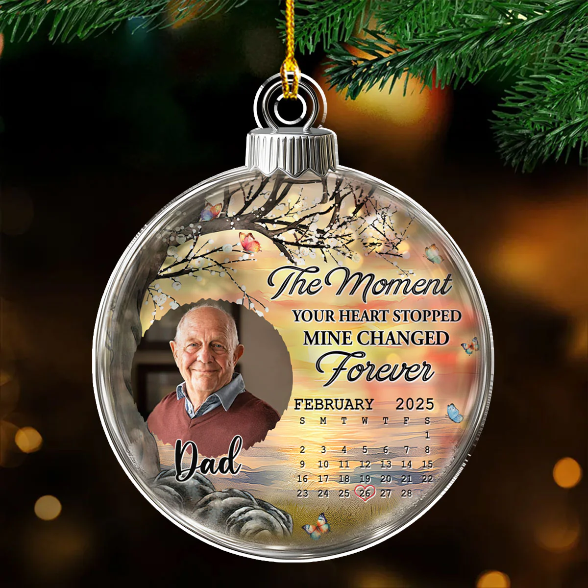Mine Changed Forever - Personalized Custom Acrylic Ornament - Image 4