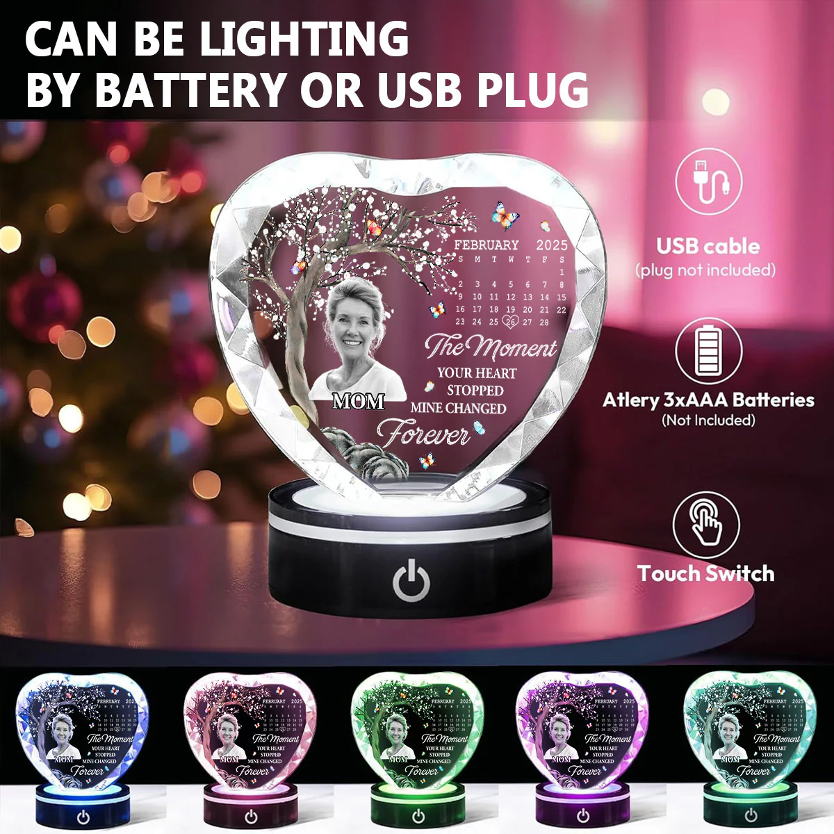 Mine Changed Forever - Personalized Custom Crystal Led Light - Image 6