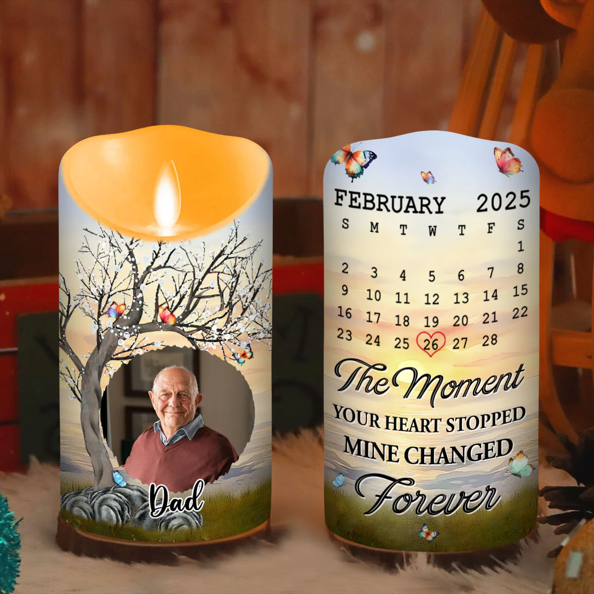 Mine Changed Forever - Personalized Custom LED Candle - Image 6