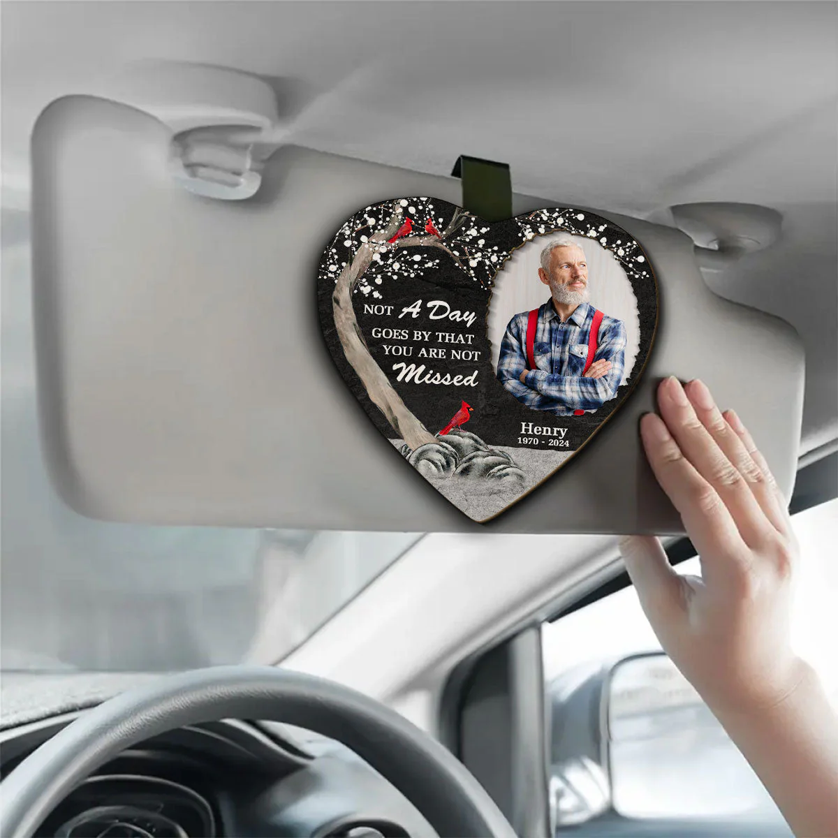 Miss And Love - Personalized Custom Car Visor Clip - Image 5