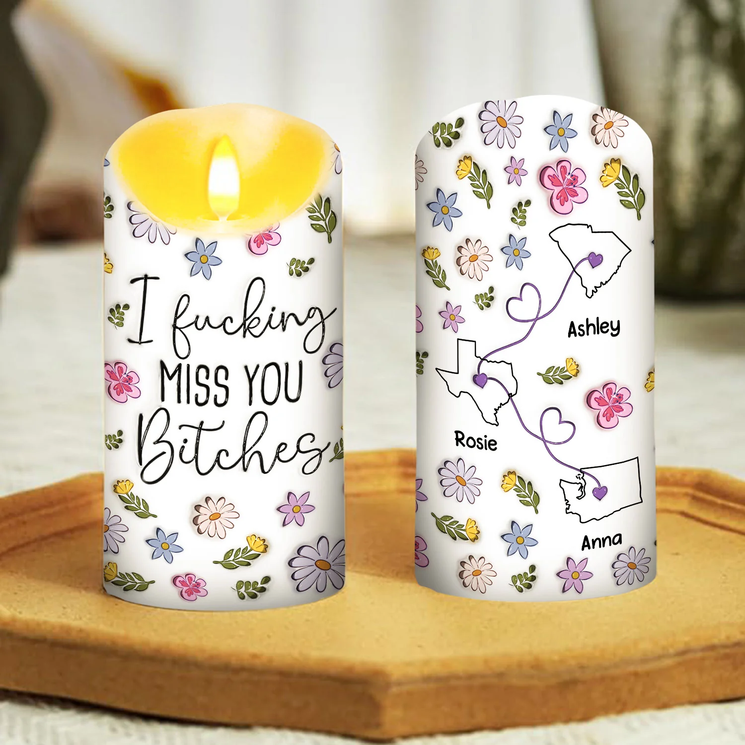 Miss My Bestie - Personalized Custom LED Candle - Image 2