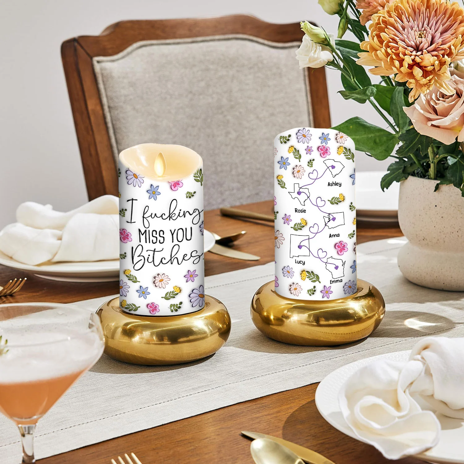 Miss My Bestie - Personalized Custom LED Candle - Image 4