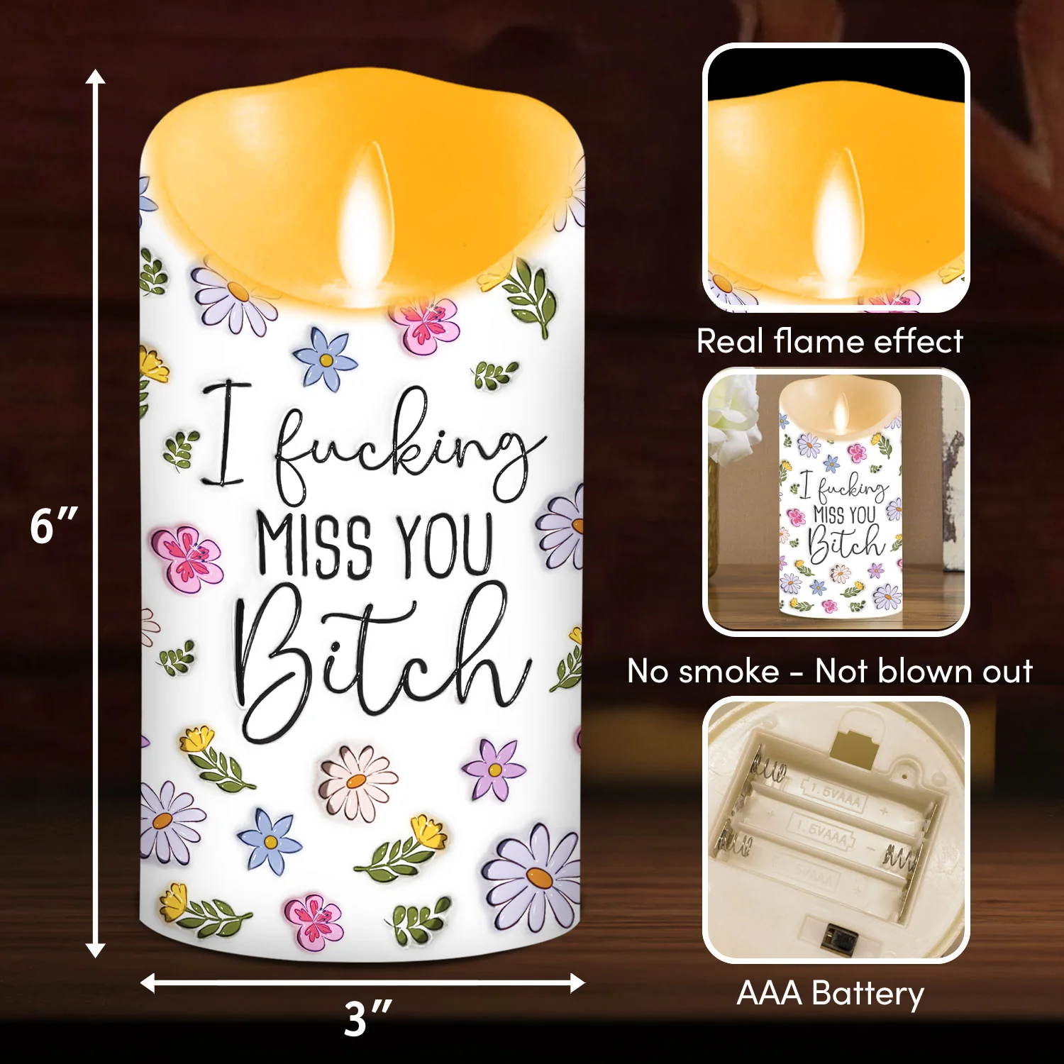 Miss My Bestie - Personalized Custom LED Candle - Image 6