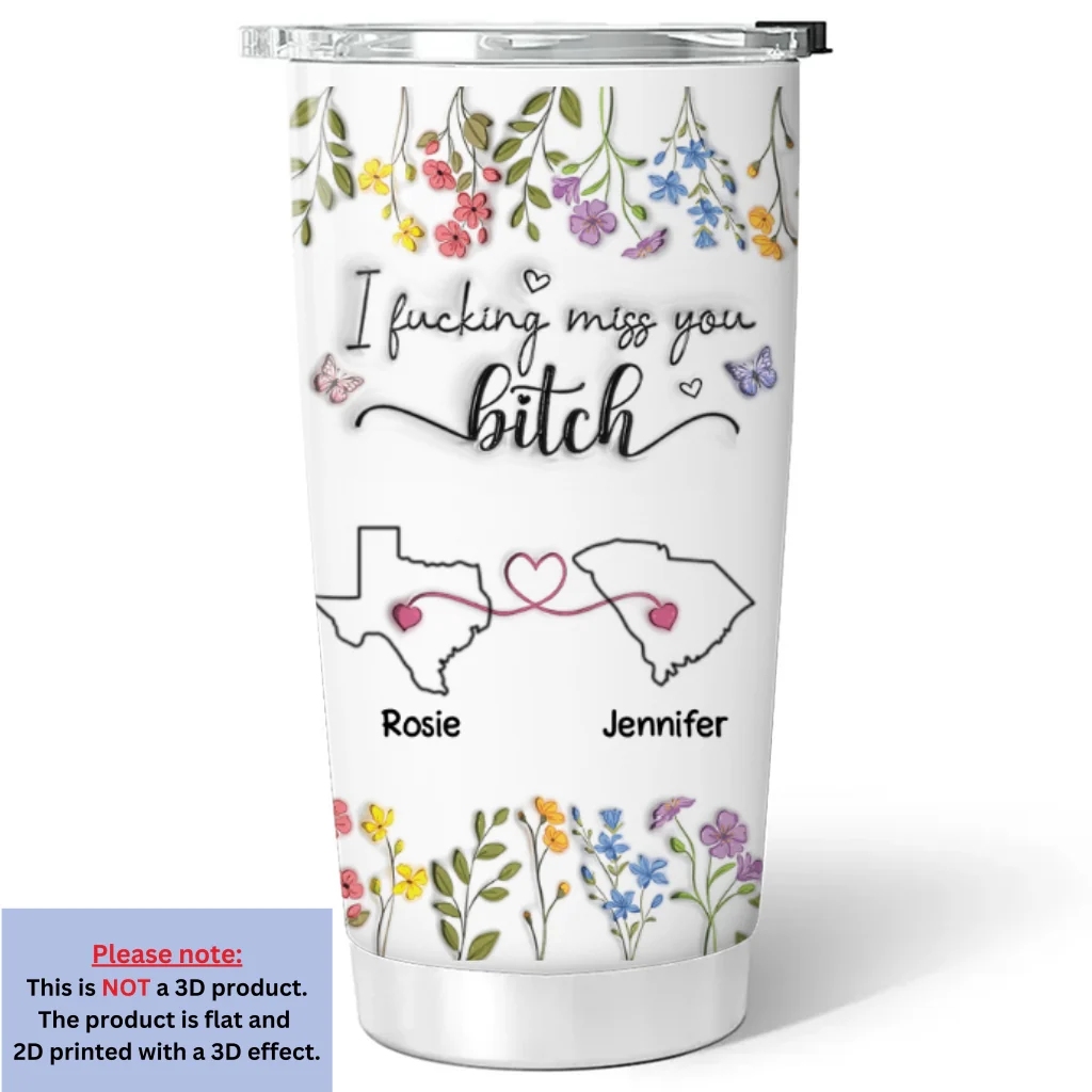 Miss My Bestie So Much - Personalized Custom 3D Inflated Effect Tumbler - Image 5