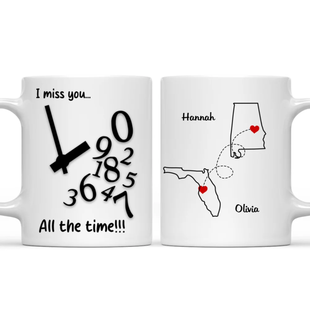 Miss you all the time - Personalized Custom Coffee Mug - Image 6