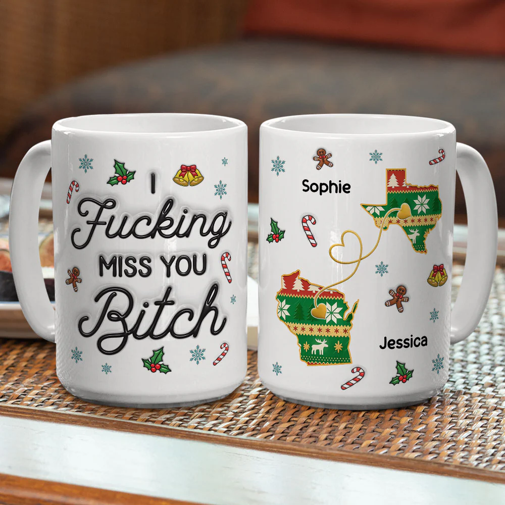 Miss You Girl - Personalized Custom 3D Inflated Effect Mug - Image 4