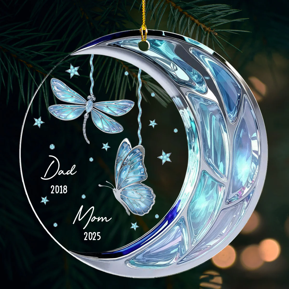 Miss You Mom And Dad - Personalized Custom Acrylic Ornament - Image 3