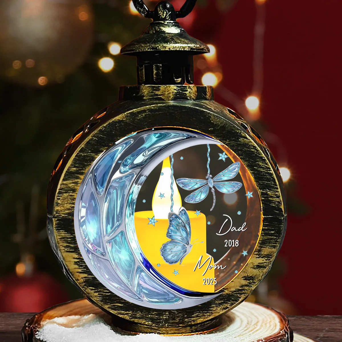 Miss You Mom And Dad - Personalized Custom Christmas Lantern