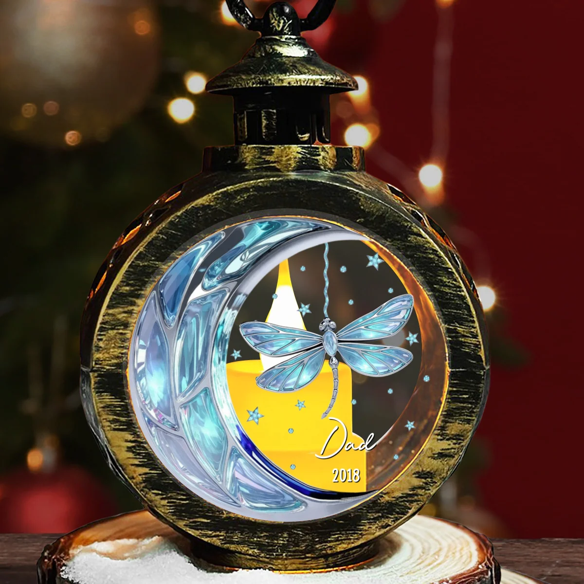 Miss You Mom And Dad - Personalized Custom Christmas Lantern - Image 6