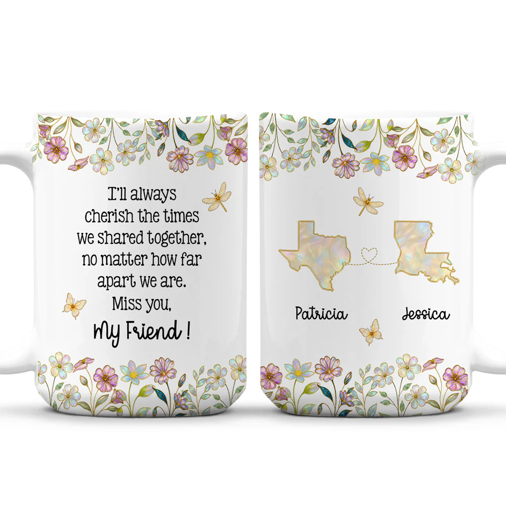 Miss You My Bestie - Personalized Custom Coffee Mug - Image 2