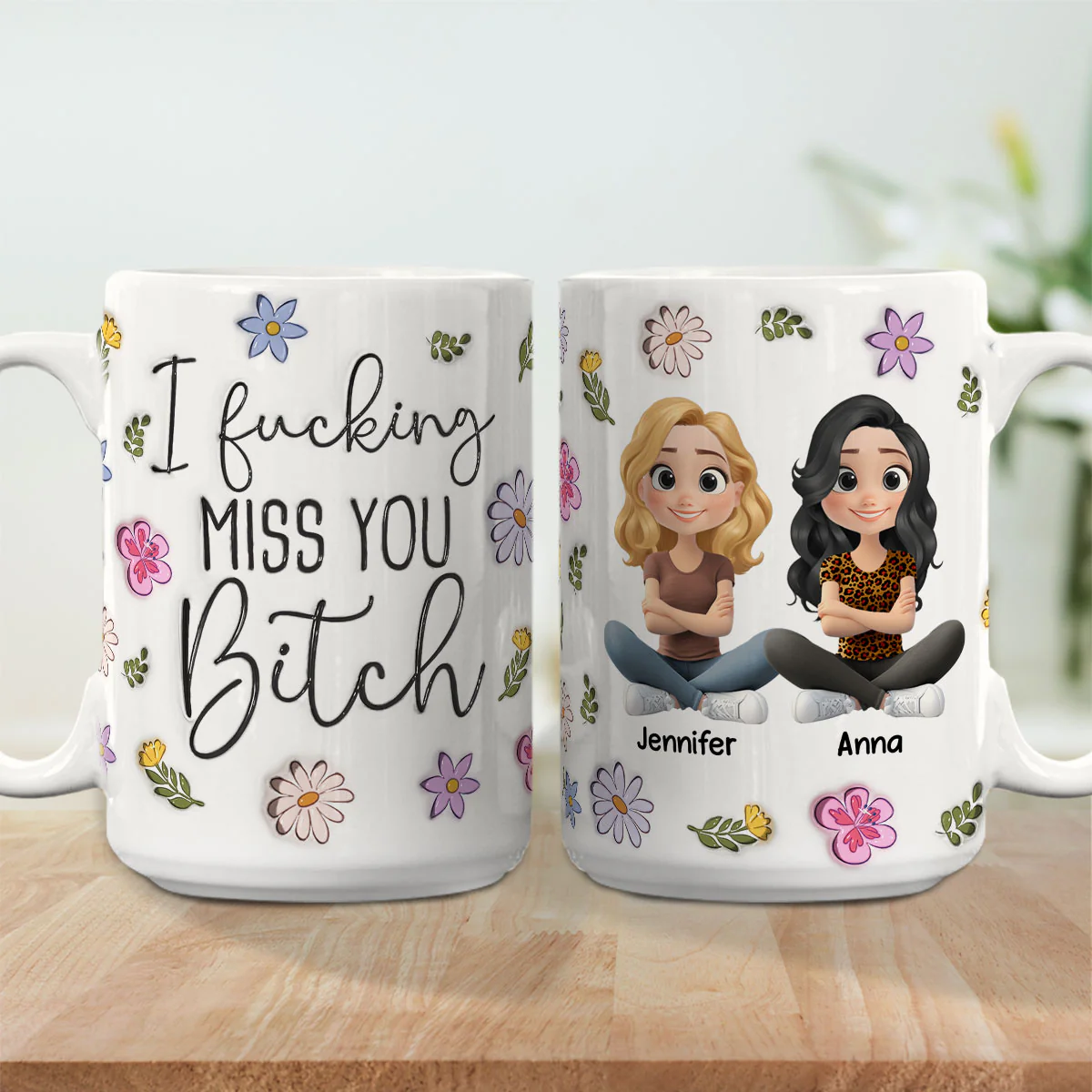 Miss You My Besties - Personalized Custom 3D Inflated Effect Mug - Image 3