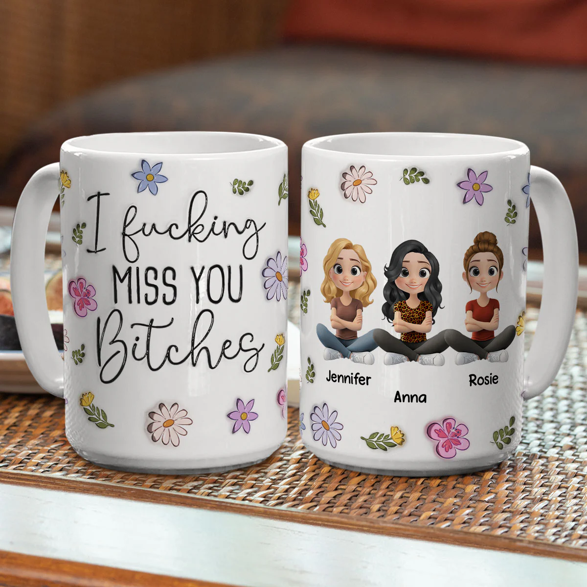 Miss You My Besties - Personalized Custom 3D Inflated Effect Mug - Image 4