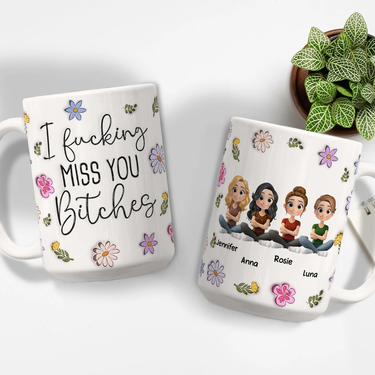 Miss You My Besties - Personalized Custom 3D Inflated Effect Mug - Image 5