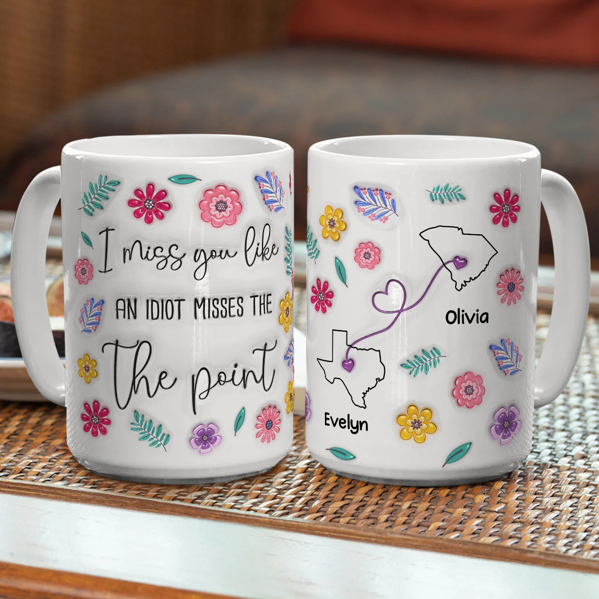 Miss You - Personalized Custom 3D Inflated Effect Mug - Image 5