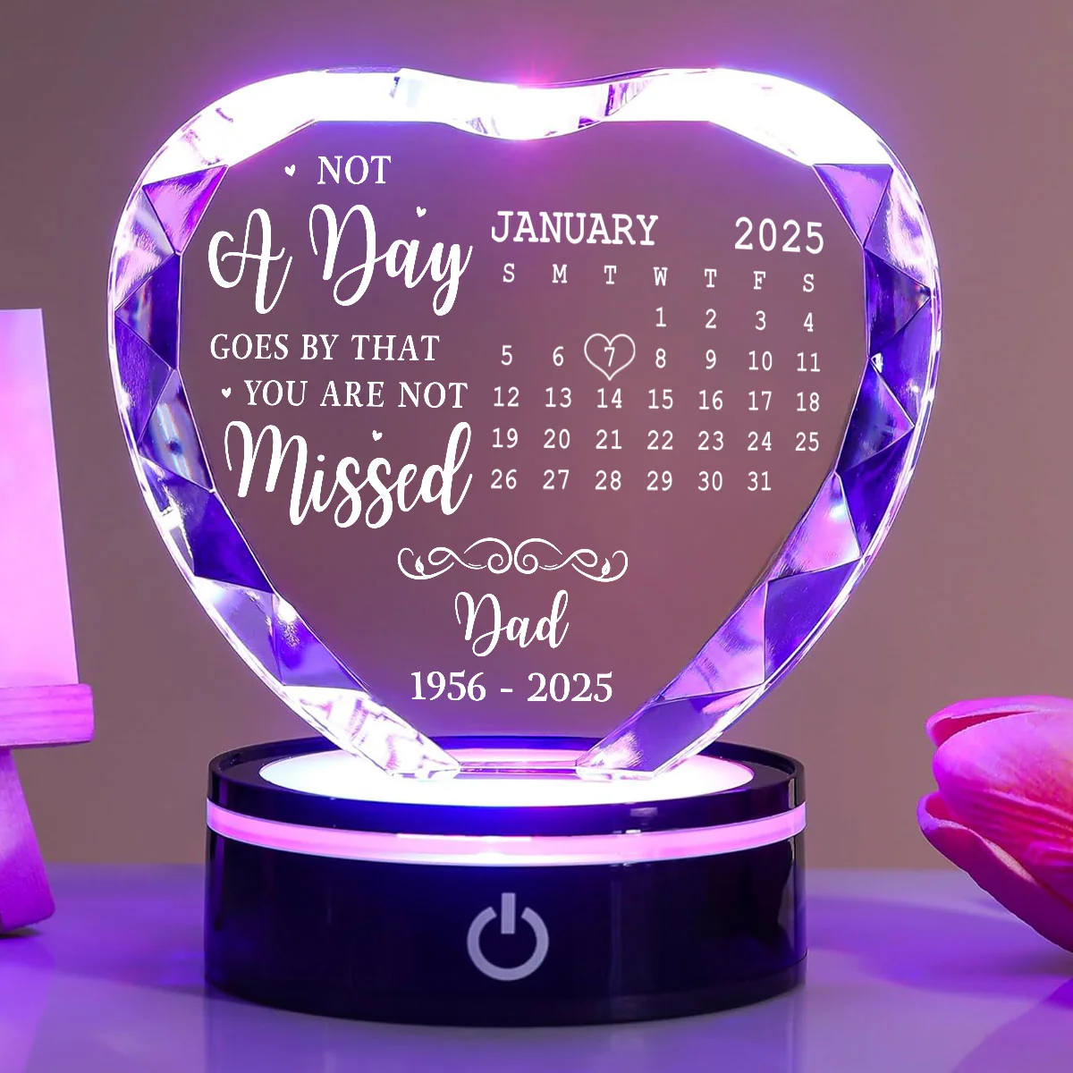 Miss You - Personalized Custom Crystal Led Light - Image 3