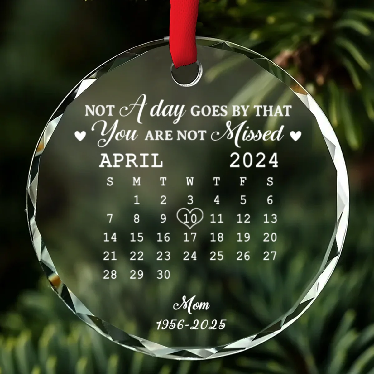 Miss You - Personalized Custom Glass Ornament - Image 7