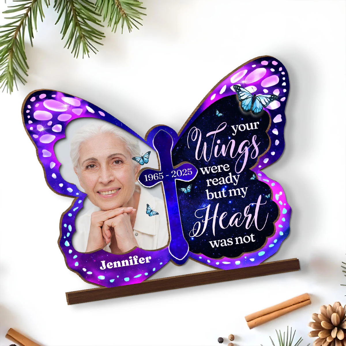 Miss You So Much - Personalized Custom 2-Layer Wood Plaque With Flat Base - Image 5
