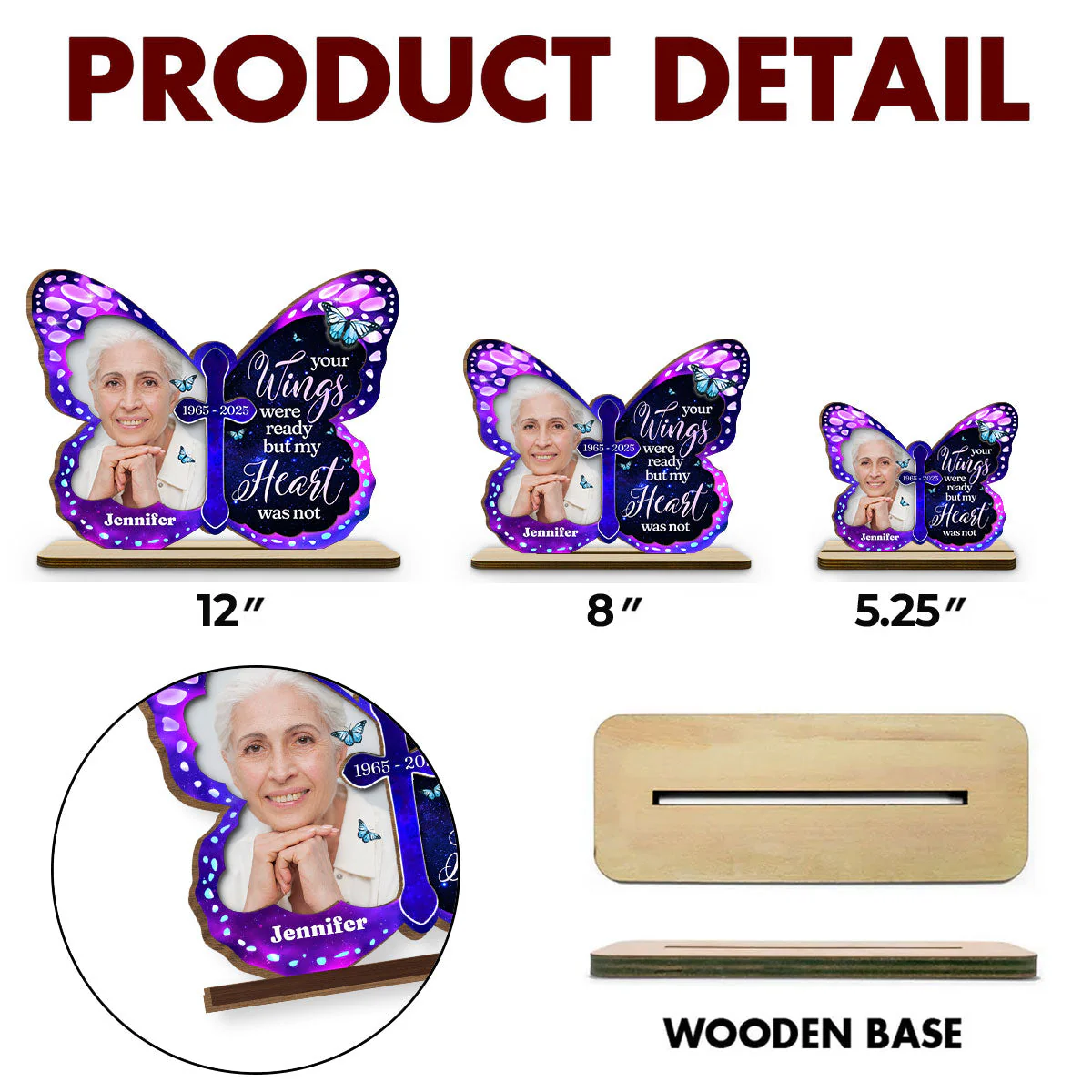 Miss You So Much - Personalized Custom 2-Layer Wood Plaque With Flat Base - Image 6