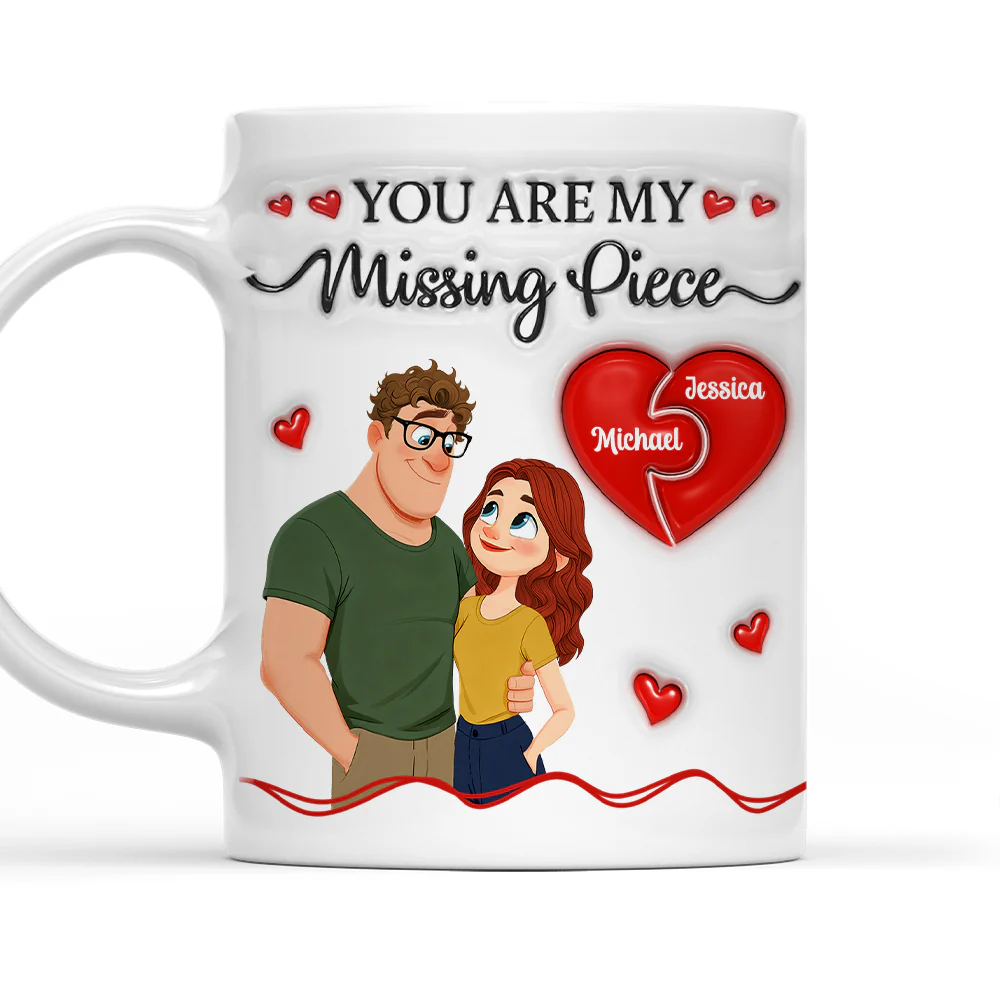 Missing Piece Love - Personalized Custom 3D Inflated Effect Mug