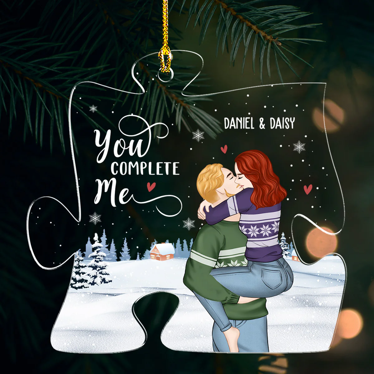 Missing Piece - Personalized Custom Acrylic Ornament - Image 2