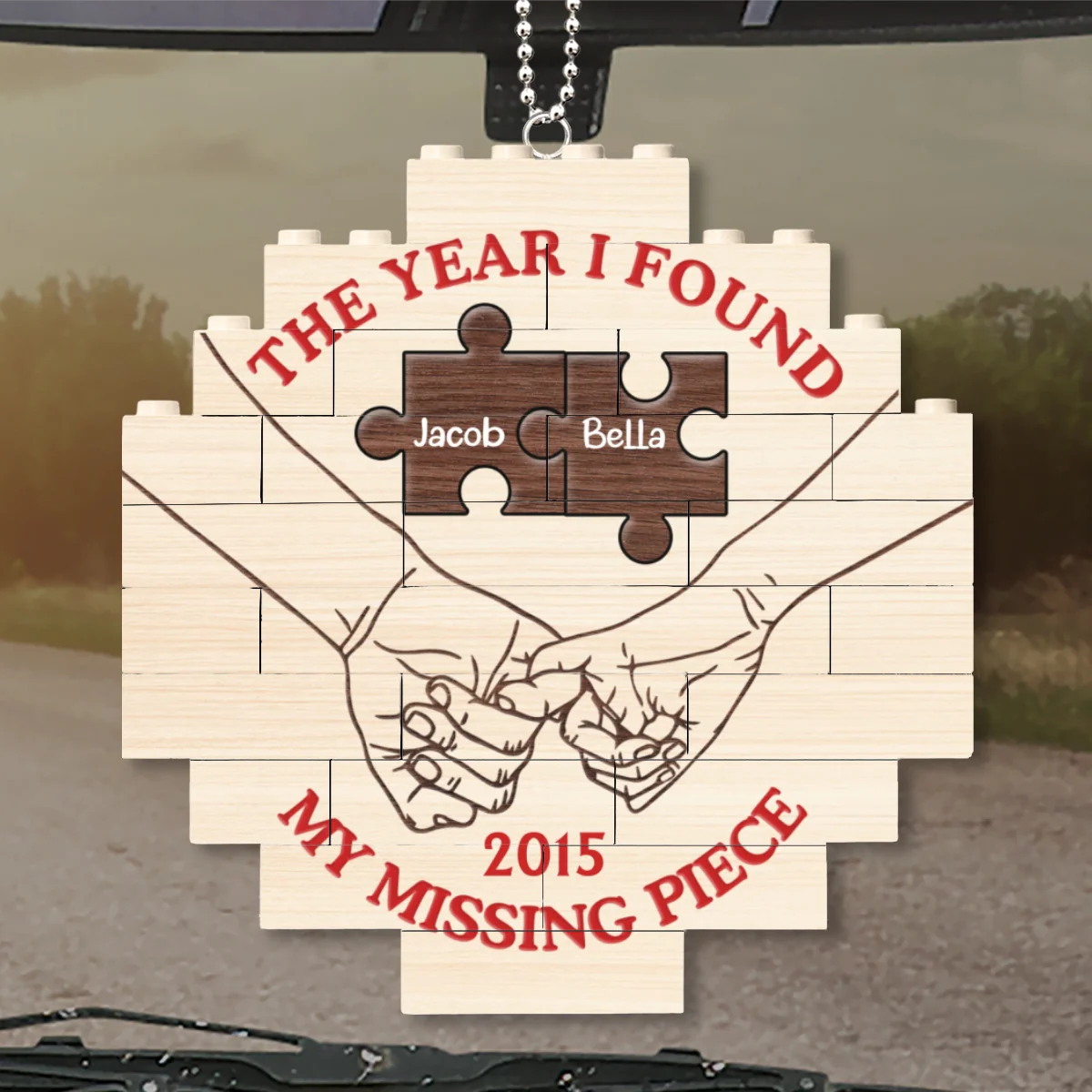 Missing Piece - Personalized Custom Puzzle Car Ornament - Image 5
