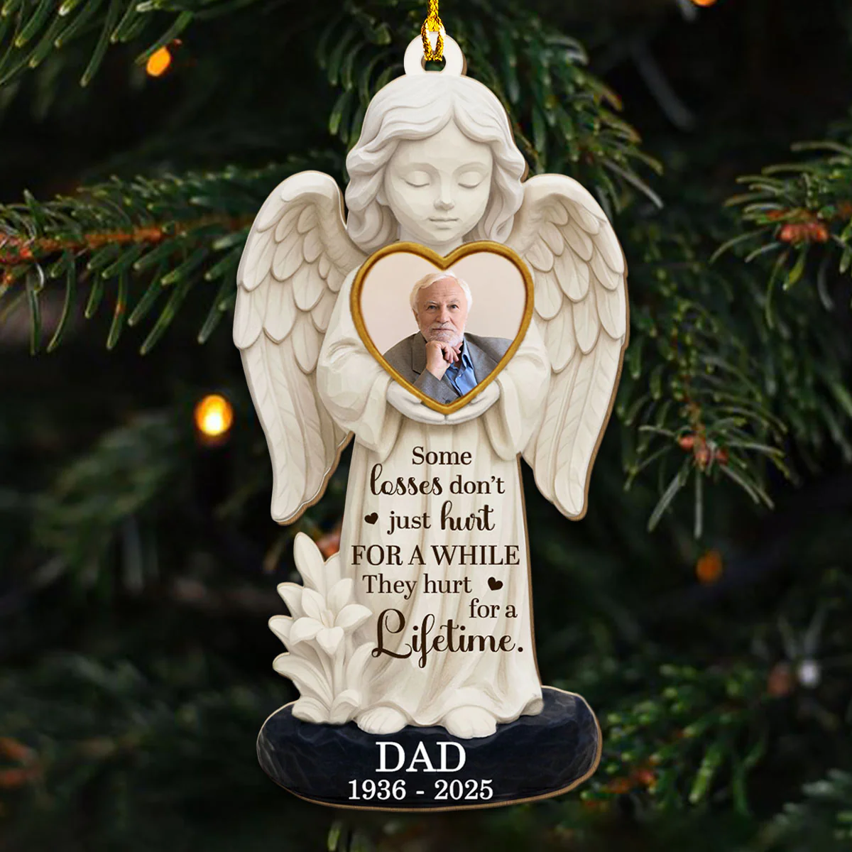 Missing You Always - Personalized Custom 3D Effect Wood Ornament - Image 2