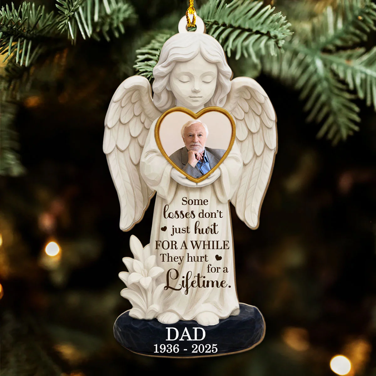 Missing You Always - Personalized Custom 3D Effect Wood Ornament - Image 3