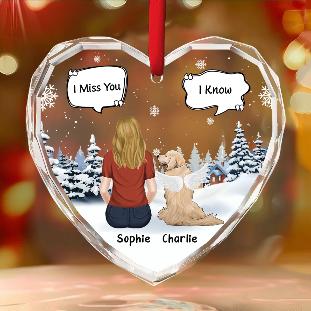 Missing You Every Season - Personalized Custom Glass Ornament - Image 2