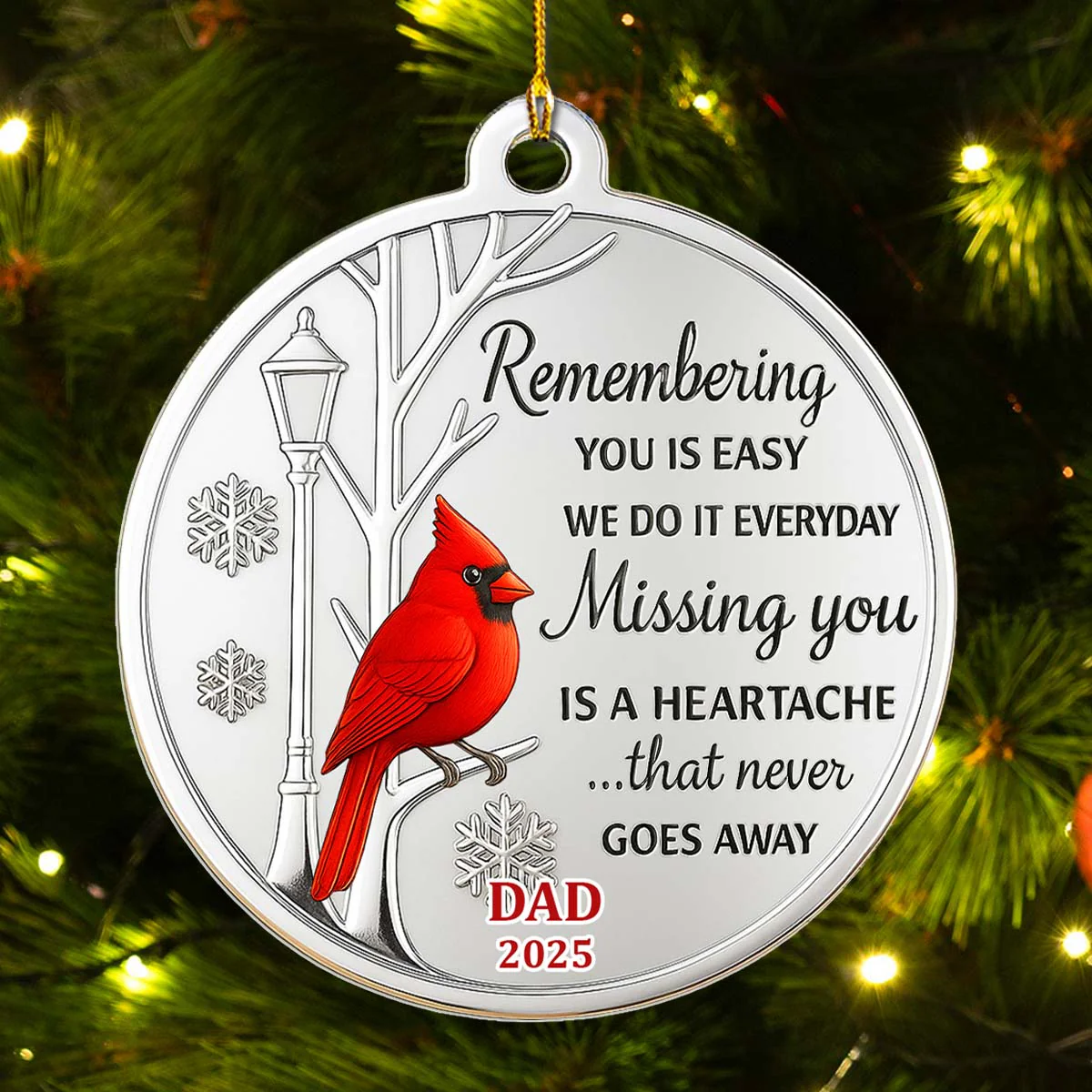 Missing You Is A Heartache - Personalized Custom Acrylic Ornament - Image 4