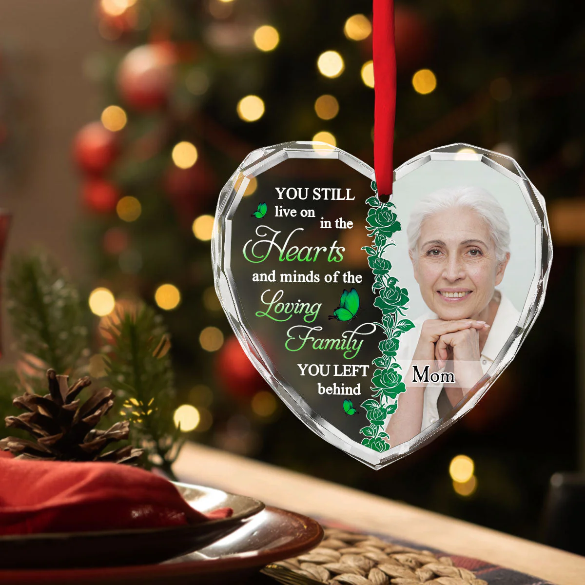 Missing You - Personalized Custom Glass Ornament - Image 2