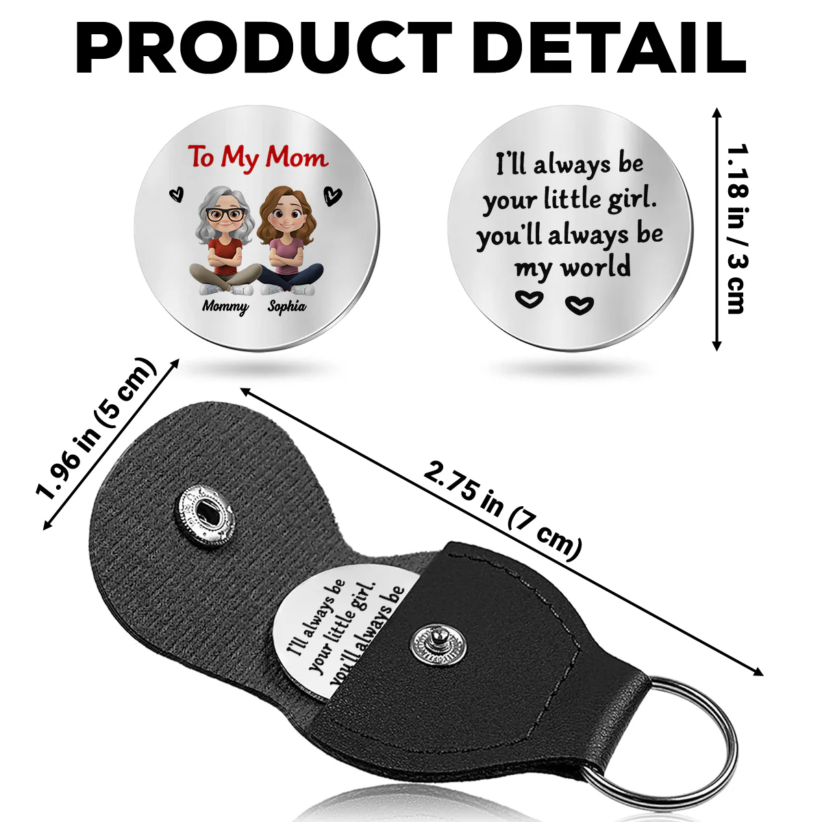 Mom Always Be My World - Personalized Custom Pocket Hug - Image 5